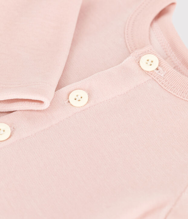 Cardigan en velours b&eacute;b&eacute; en coton rose