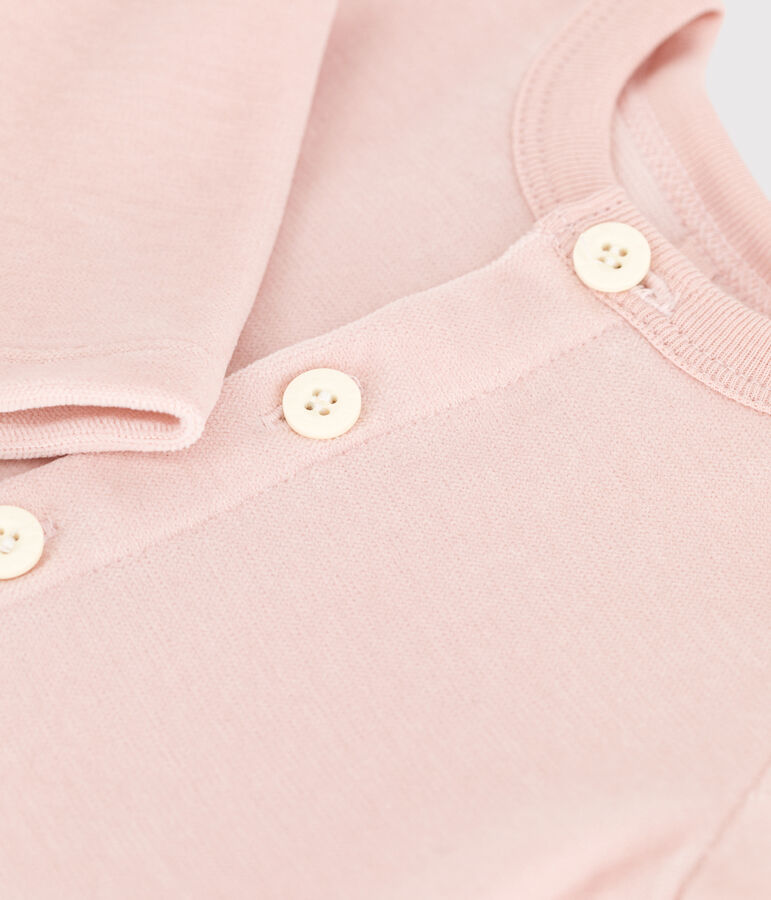 Cardigan en velours b&eacute;b&eacute; en coton rose SALINE