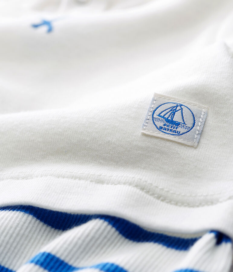 Combicourt b&eacute;b&eacute; gar&ccedil;on blanc MARSHMALLOW/bleu COOL