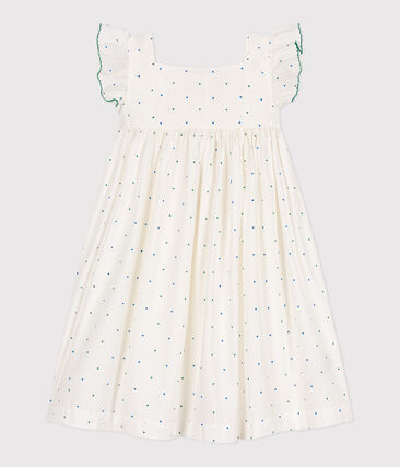 Robe longue sans manche enfant en coton à pois