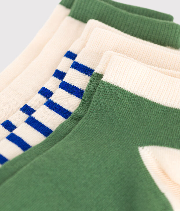3 paires de chaussettes enfant en coton &agrave; rayures multicouleur