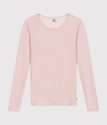 Tee-shirt manches longues en laine et coton femme