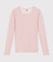 Tee-shirt manches longues en laine et coton femme rose SALINE