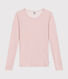 Tee-shirt manches longues en laine et coton femme