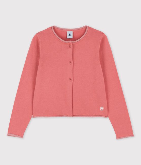 Cardigan en coton enfant fille rose PAPAYE