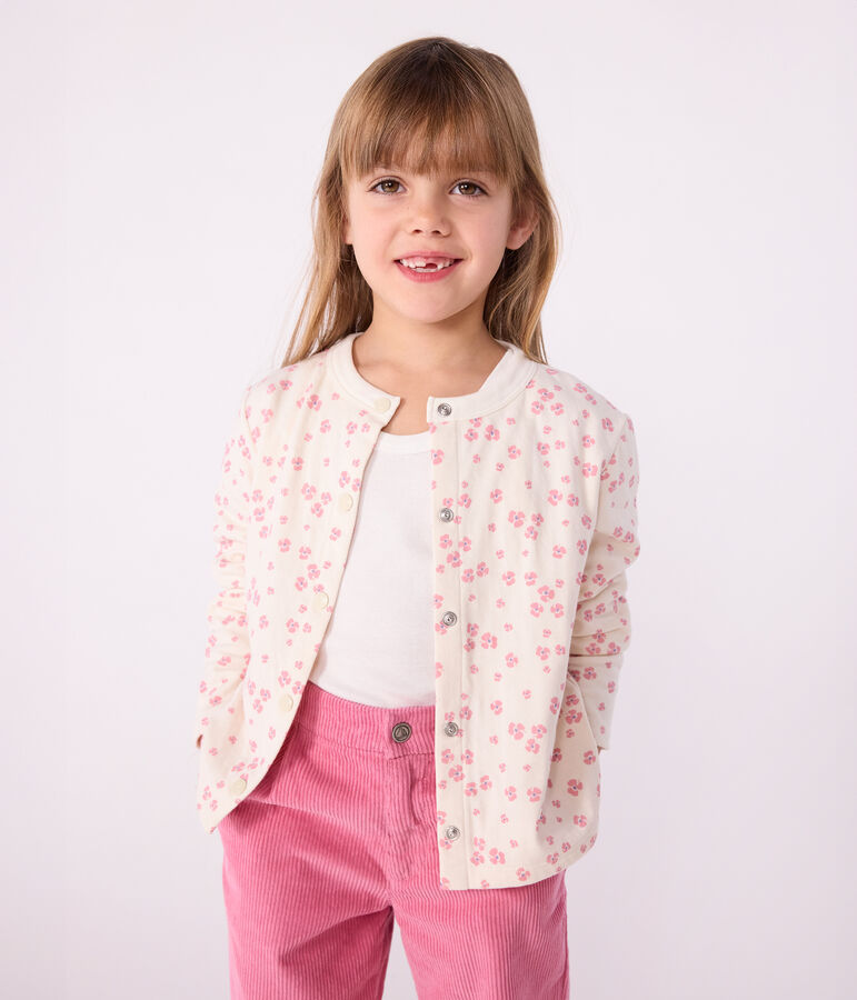 Cardigan enfant en coton imprim&eacute; MILK/ MULTICO
