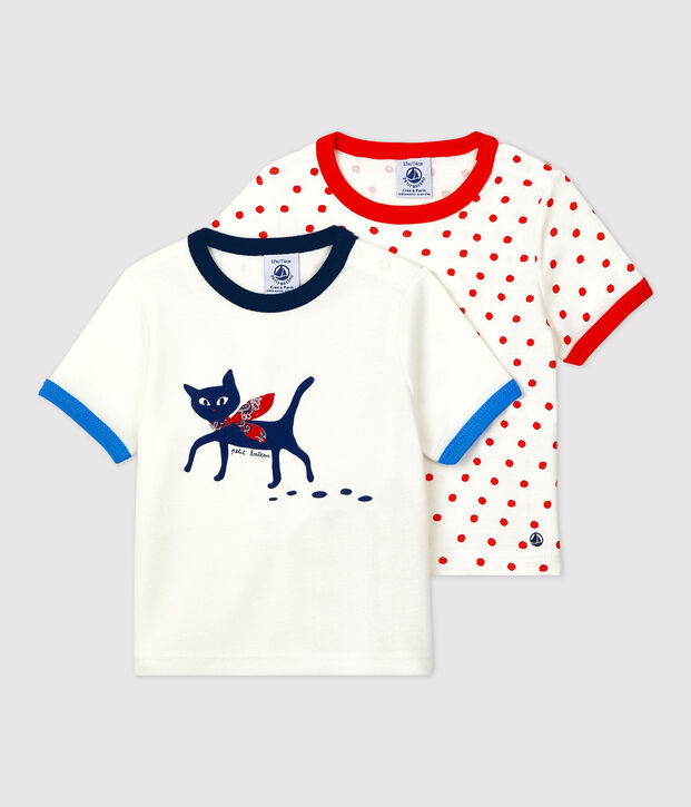 Lot de 2 tee-shirts manches courtes b&eacute;b&eacute; multicouleur