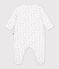 Pyjama b&eacute;b&eacute; en tubique imprim&eacute; &agrave; fleurs blanc/rose