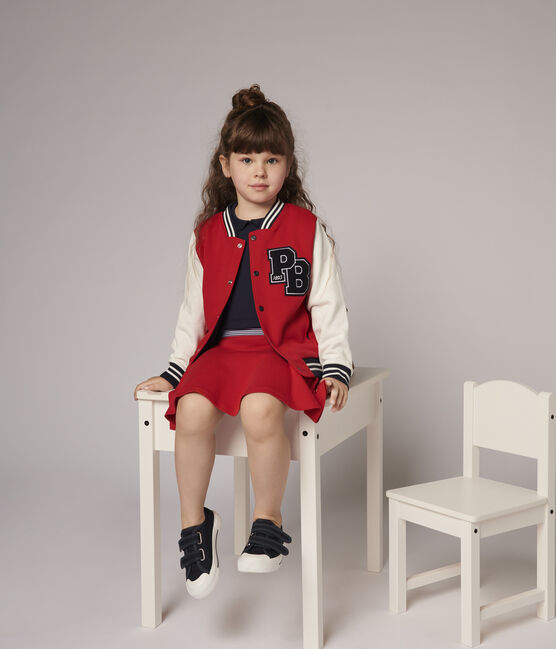Teddy en molleton enfant fille -garçon rouge TERKUIT/blanc MARSHMALLOW