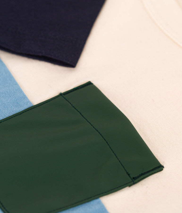 Tee-shirt manches longues en coton enfant gar&ccedil;on blanc AVALANCHE/ MULTICO