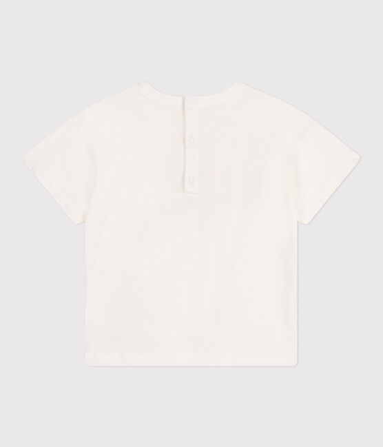 T-shirt bébé en coton à manches courtes uni blanc MARSHMALLOW