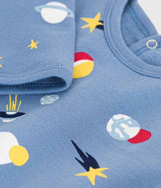 Pyjama en molleton gratté imprimé espace bébé bleu BEACH/ MULTICO
