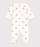 Pyjama bébé coeurs multicolores en velours blanc MARSHMALLOW/blanc MULTICO