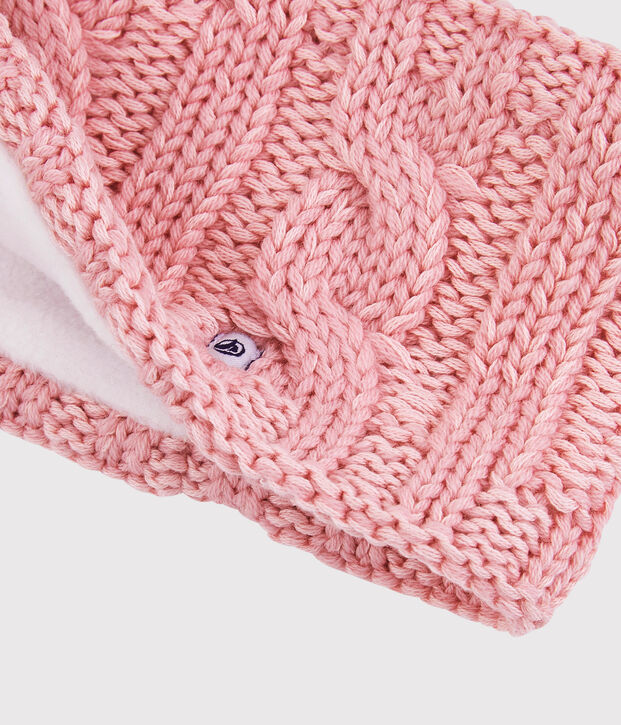 Snood tricot b&eacute;b&eacute;. rose