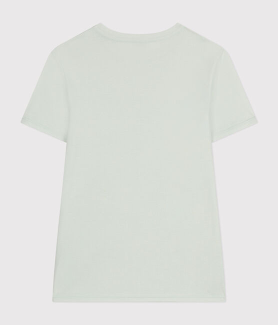 Tee-shirt l'Iconique en coton uni femme bleu POOL