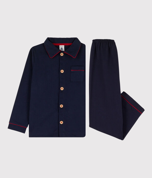 Pyjama petit gar&ccedil;on en jersey bleu marine
