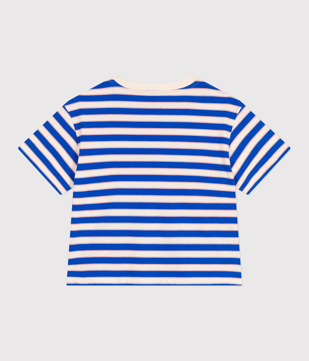 Tee-shirt Femme Le Boxy en coton ray&eacute; &eacute;cru/multicouleur