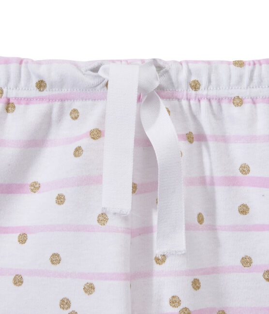 Short pour fille blanc ECUME/rose ROSE/ OR