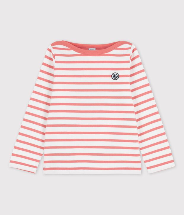 Marini&egrave;re en coton enfant fille / gar&ccedil;on blanc/rose