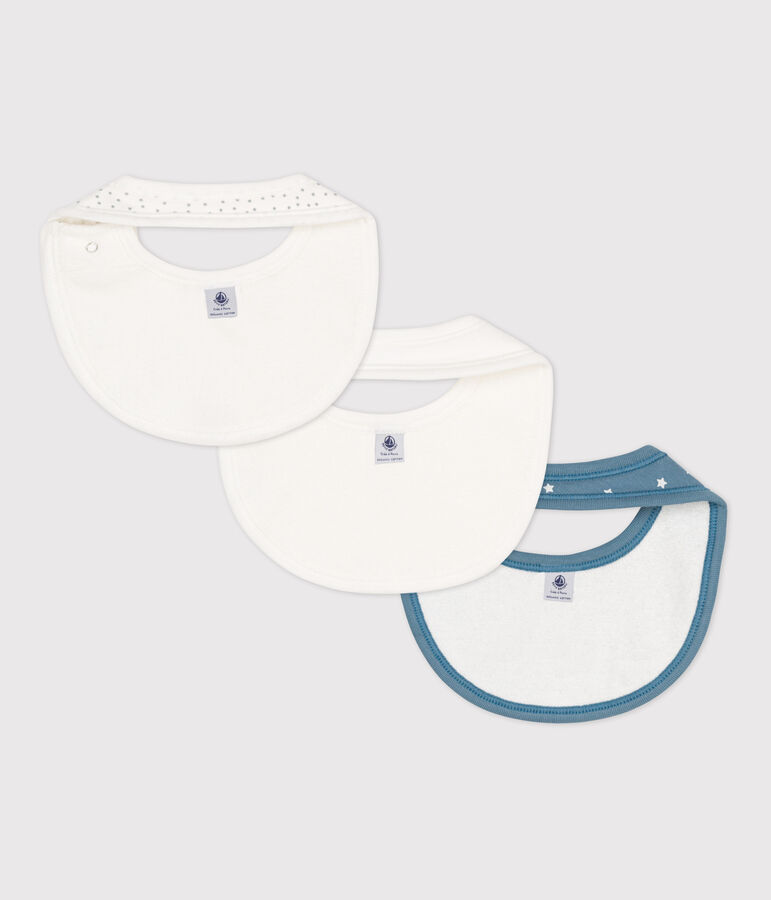 Lot de 3 bavoirs b&eacute;b&eacute; en coton multicouleur