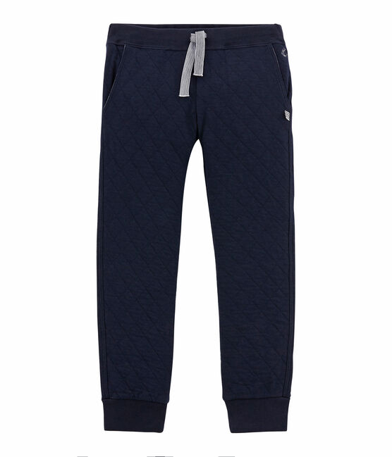 Pantalon garçon en tubique matelassé bleu SMOKING