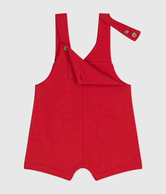 Salopette courte en molleton léger bébé rouge AURORA