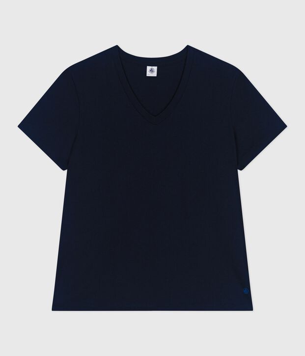 Tee-shirt Femme Le Droit en coton uni bleu marine
