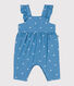 Salopette bébé en coton jambes longues, brodée de fleurs