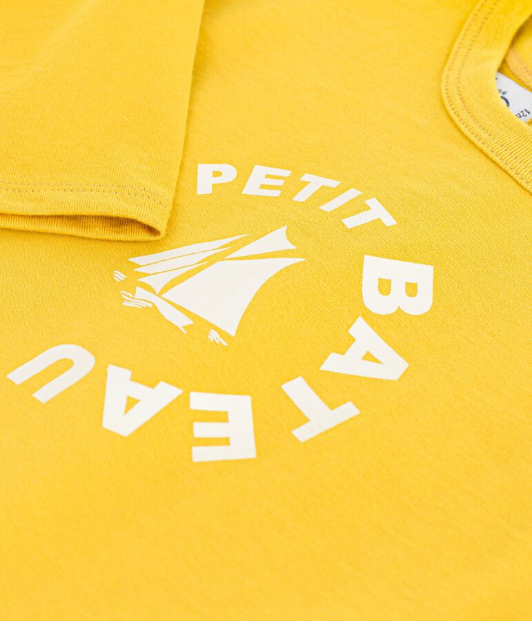 Tee-shirt b&eacute;b&eacute; en coton &agrave; manches longues jaune