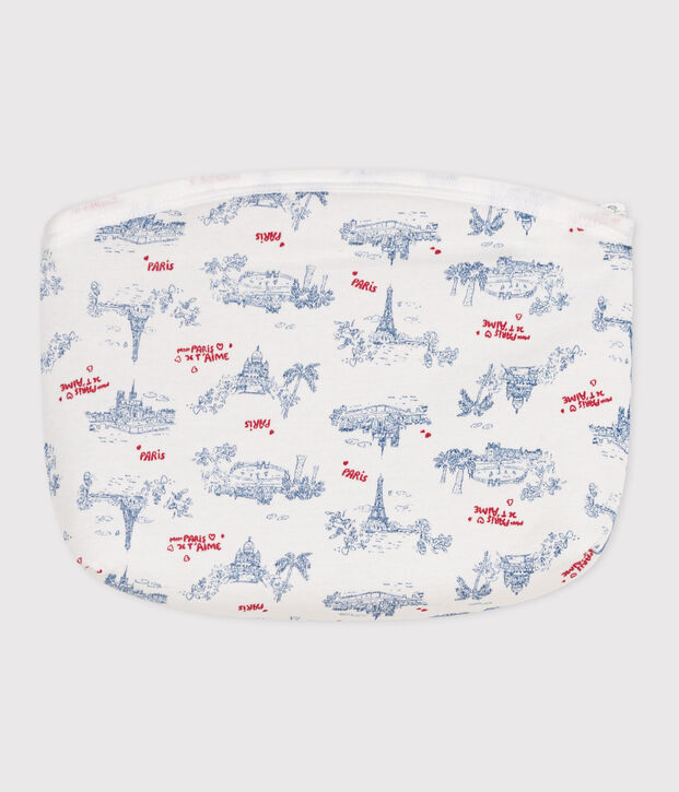 Pochette b&eacute;b&eacute; en coton motifs Paris blanc/multicouleur