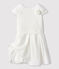 Robe cérémonie en broderie et crêpe enfant fille blanc MARSHMALLOW