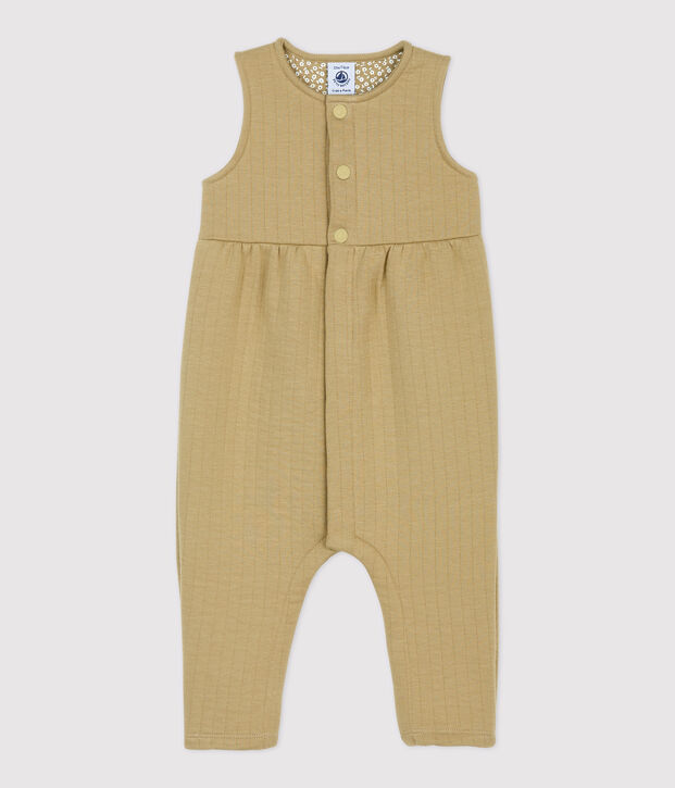 Combinaison longue matelass&eacute;e b&eacute;b&eacute;. beige