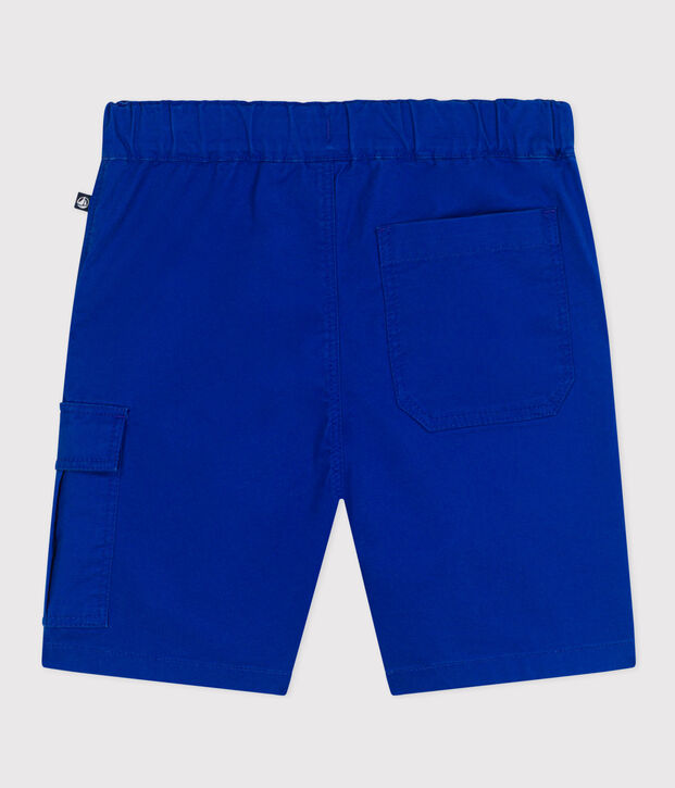 Bermuda en toile de coton enfant gar&ccedil;on bleu