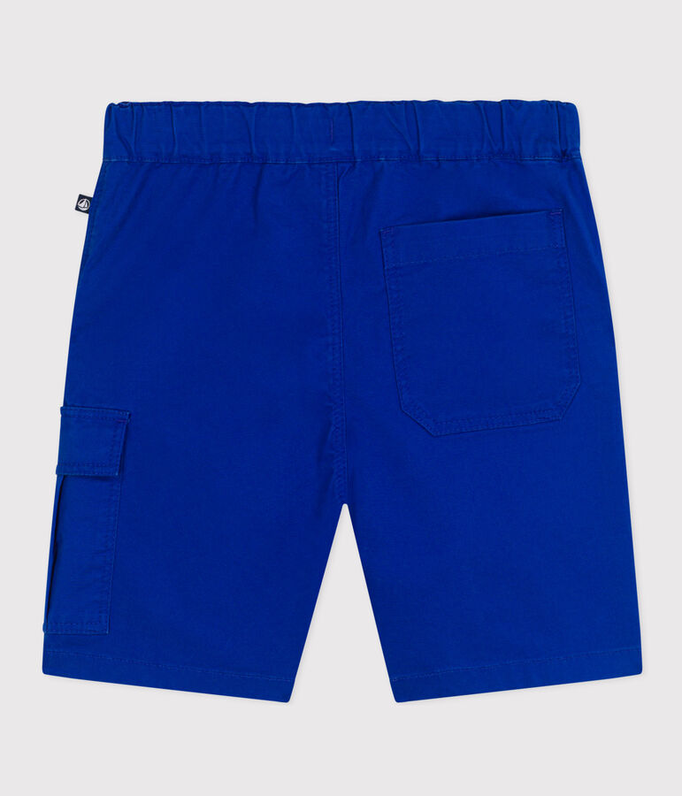 Bermuda en toile de coton enfant gar&ccedil;on bleu