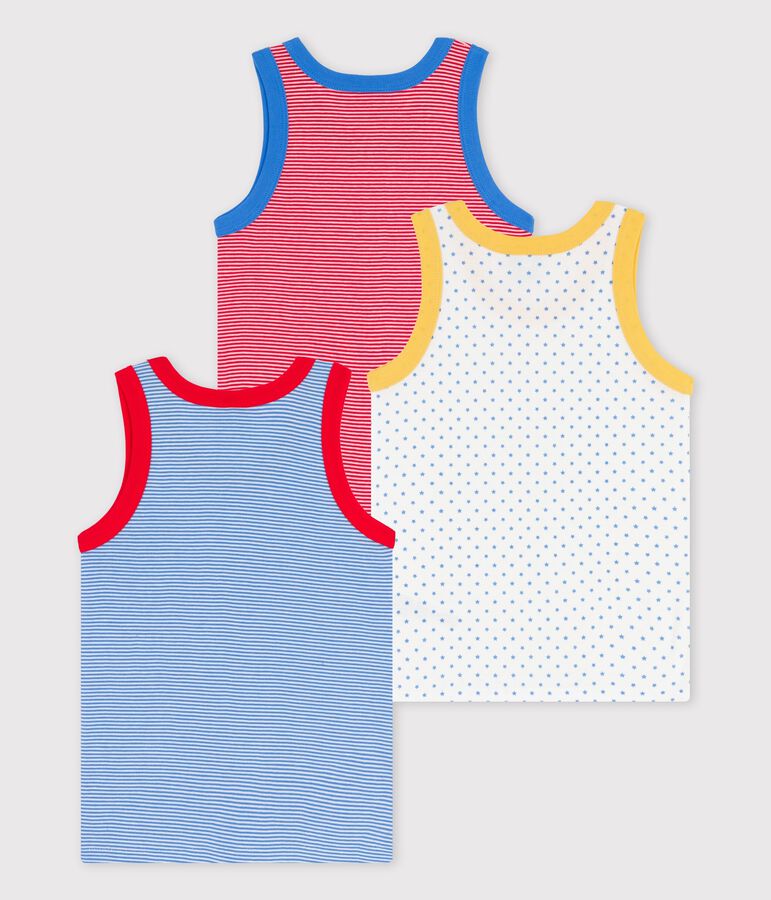 Lot de 3 d&eacute;bardeurs milleraies petit gar&ccedil;on en coton biologique variante 1