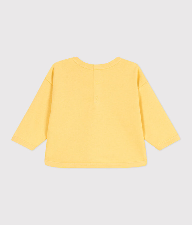 Sweat b&eacute;b&eacute; en coton uni jaune ORGE