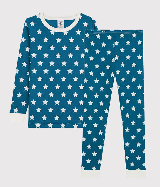 Pyjama snugfit imprimé graphique petit garçon-petite fille en coton biologique MALLARD/ ECUME