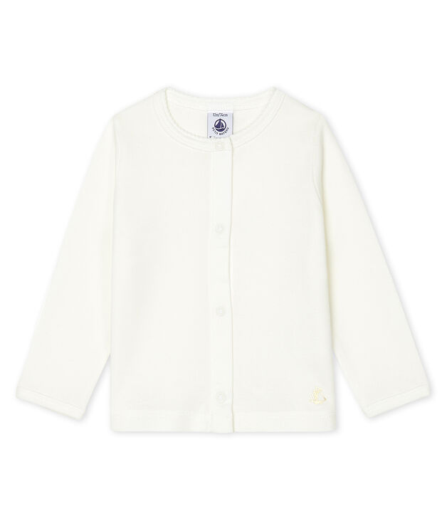 Cardigan l&eacute;ger b&eacute;b&eacute; fille-gar&ccedil;on blanc