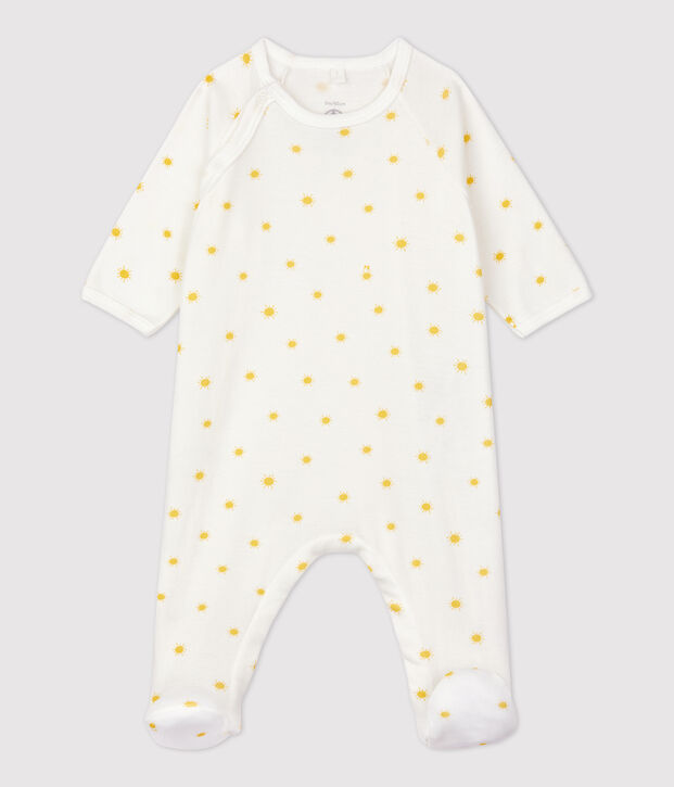 Dors-bien b&eacute;b&eacute; en coton biologique blanc/jaune