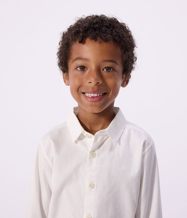 Chemise enfant en coton manches longues unie