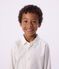 Chemise enfant en coton manches longues unie blanc ECUME