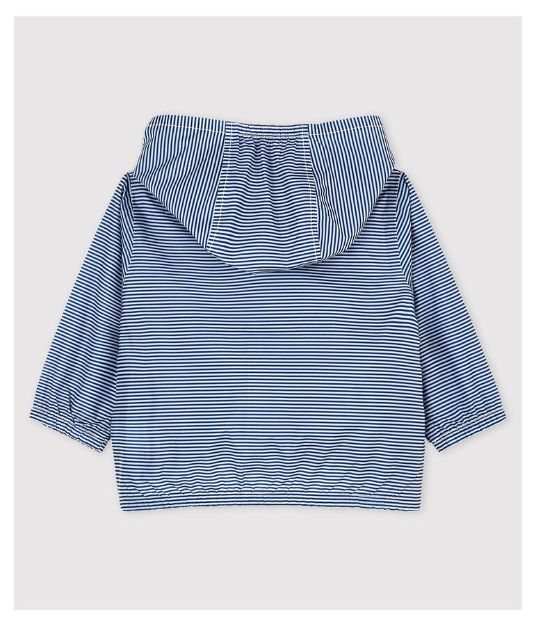 Coupe-vent en polyamide recycl&eacute; b&eacute;b&eacute; fille/gar&ccedil;on bleu SURF/blanc MARSHMALLOW