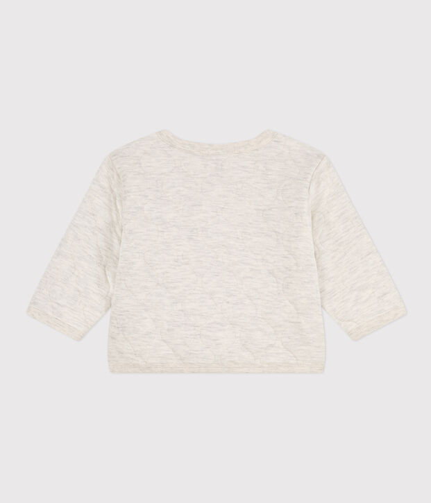 Cardigan b&eacute;b&eacute; en tubique matelass&eacute; beige chin&eacute;