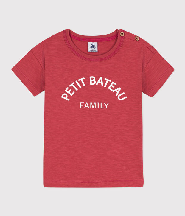 Tee-shirt imprim&eacute; en coton enfant gar&ccedil;on rose