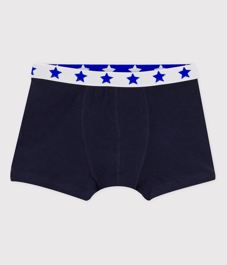 Boxer petit gar&ccedil;on en coton bleu