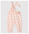 Salopette imprimé en molleton bébé fille rose FLEUR/blanc MULTICO