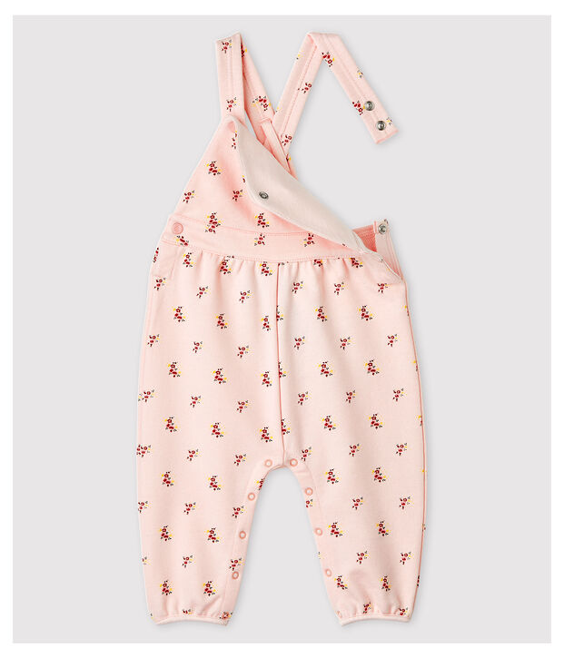 Salopette imprim&eacute; en molleton b&eacute;b&eacute; fille rose/multicouleur