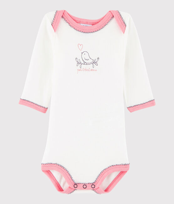 Body manches longues bébé fille blanc MARSHMALLOW