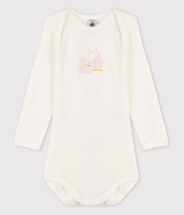 Body manches longues b&eacute;b&eacute; fille blanc