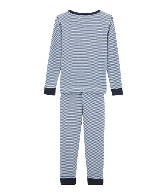 Pyjama petit garçon coupe ajustée bleu LIMOGES/blanc MARSHMALLOW